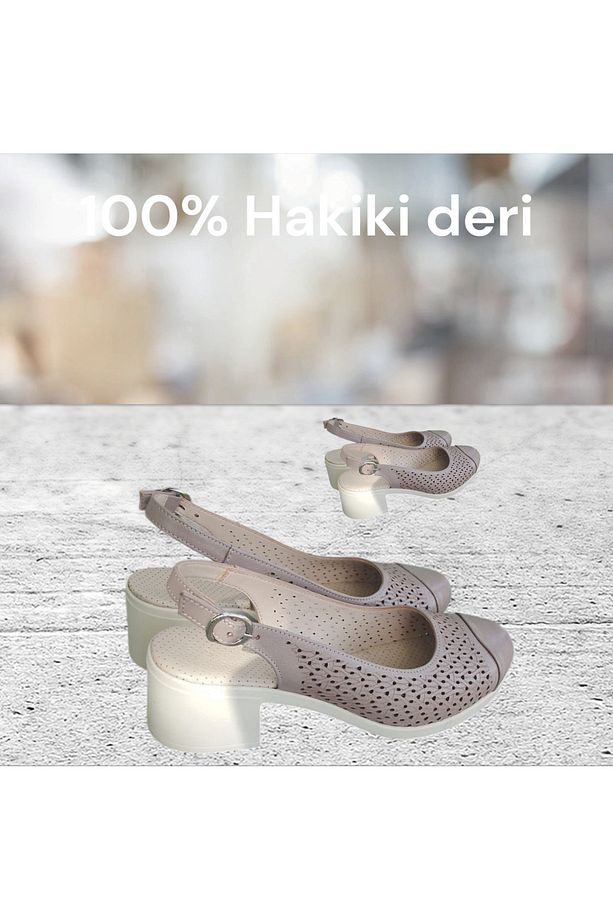 Deri klasik topuklu ayakkabı - 1