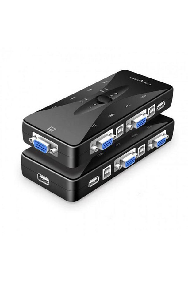 1 Monitör 4 Kasa Kvm Switch 4 Port Usb Kvm Switch - 1