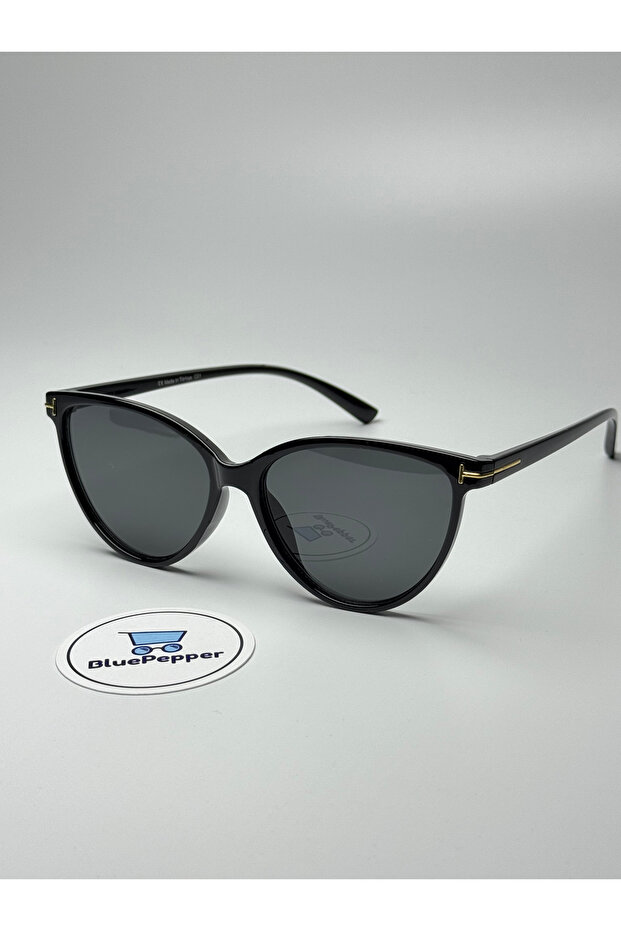 Toms Black Sunglasses Cateye Green Glass Color