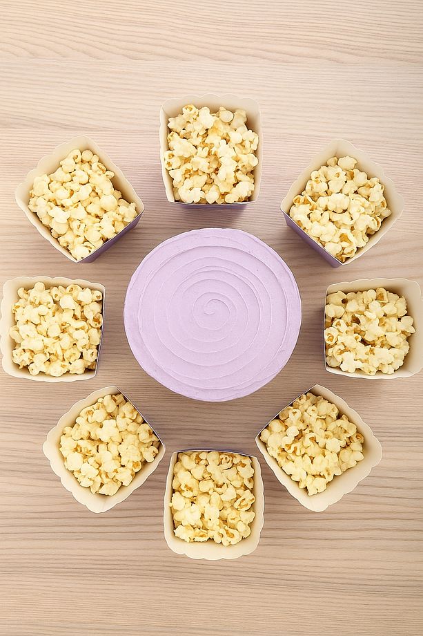 Lila Renkli Popcorn Mısır Kutusu | 8’li Parti Kutusu Seti - 2