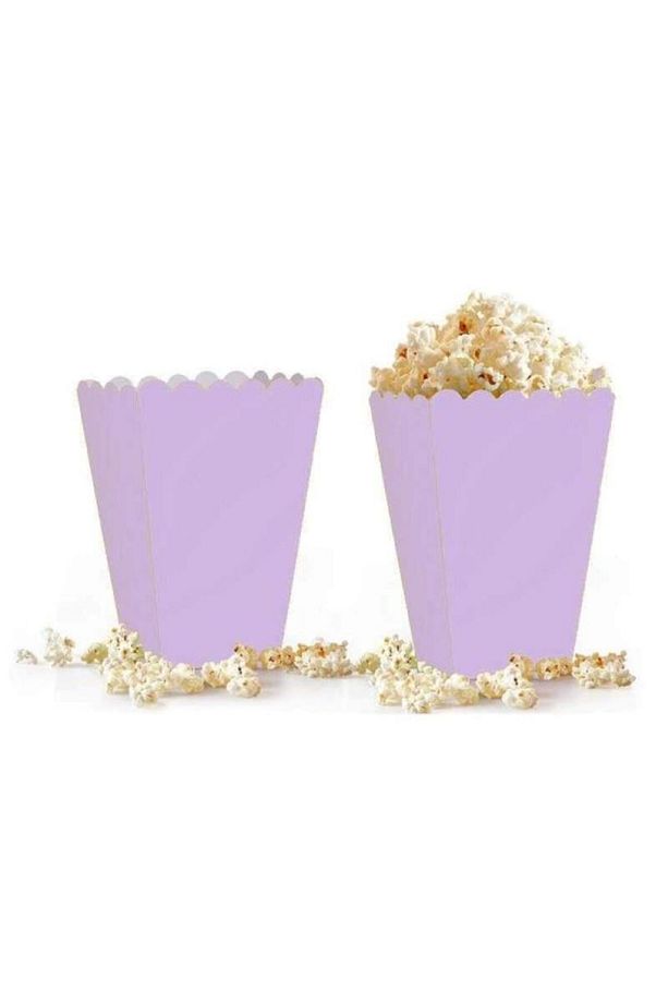 Lila Renkli Popcorn Mısır Kutusu | 8’li Parti Kutusu Seti - 3
