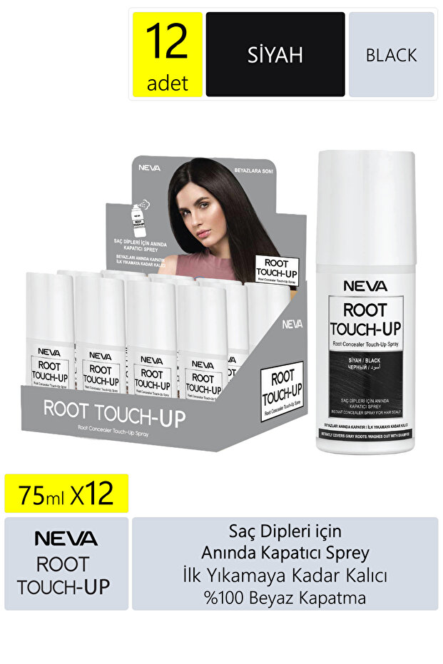 Root Touch-up Kapatıcı Sprey - Siyah 12'li Paket - 1