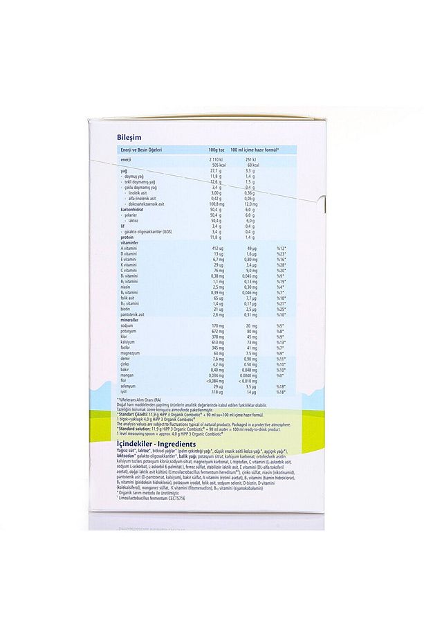 3 Organik Combiotic Çocuk Devam Sütü 800 gr 1+ Yaş - 3