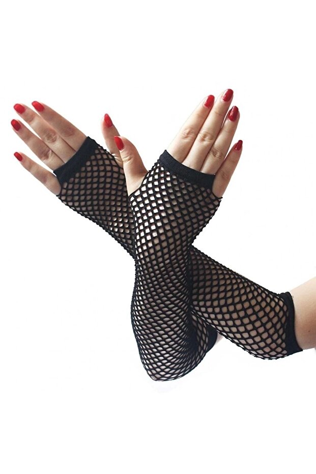 Siyah Uzun File Eldiven - 2