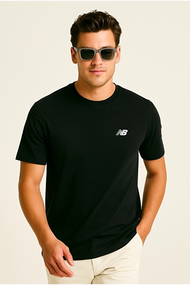 Nb Classic Basic Logo Erkek Siyah Tshirt - 1
