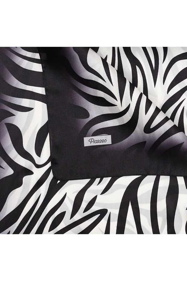 Zebra pattern crystal scarf - 2