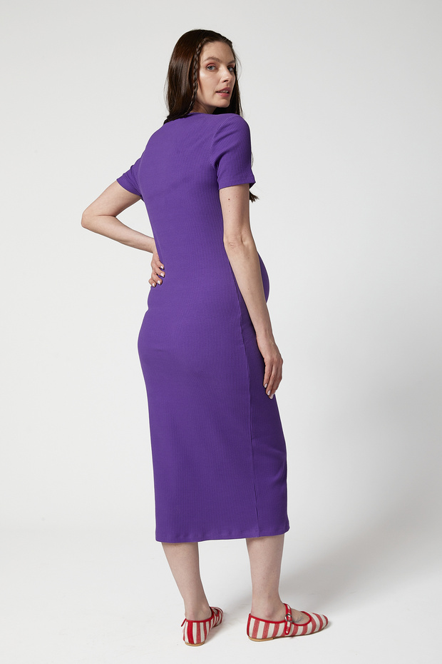 Camille Hamile Elbise Mor - 8