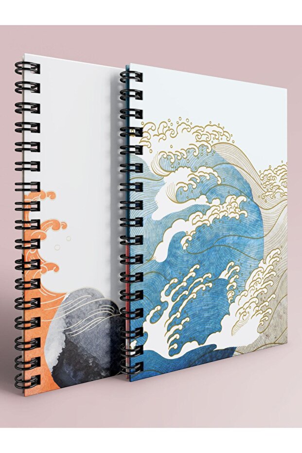 Checked and Striped Notebook Set - A5 - Steel Spiral - 2x80 Pages