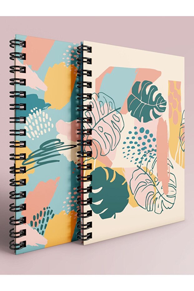 Checked and Striped Notebook Set - A5 - Steel Spiral - 2x80 Pages