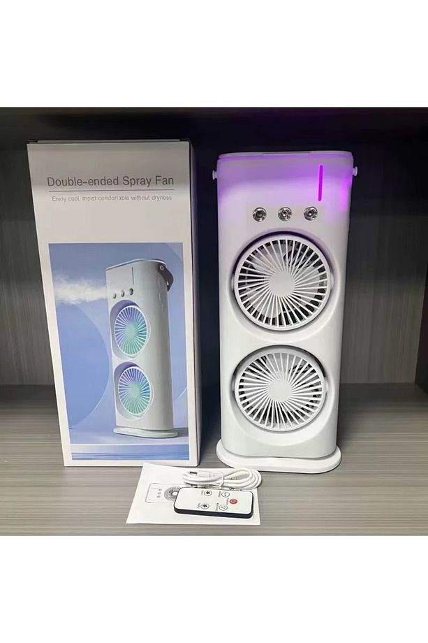 çift pervaneli fan soğutucu batryalı kablosuz çift pervaneli su buz haznesi nemlendiricili - 4