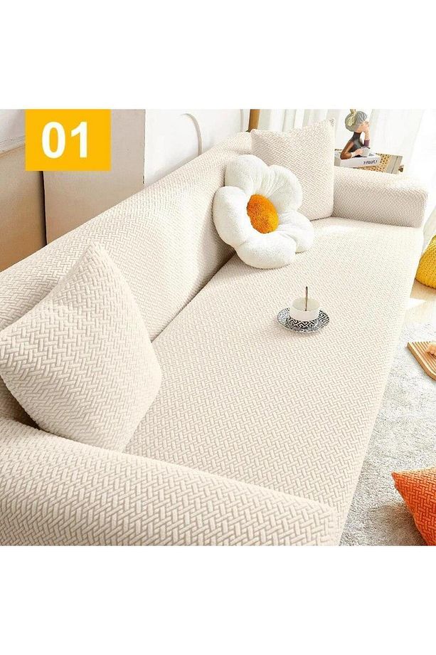 Tuğla Desen Jakarlı Koltuk Kılıfı,koltuk Örtüsü Takımı 3311 Lastikli,yıkanabilir Kanepe Örtüsü - 6