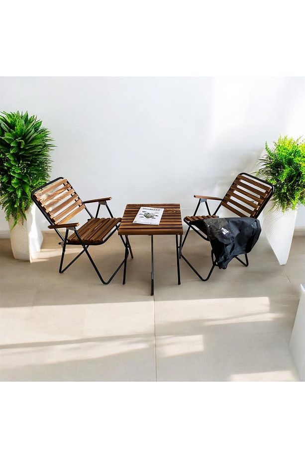 Katlanabilir 3’lü Bistro Set - 3