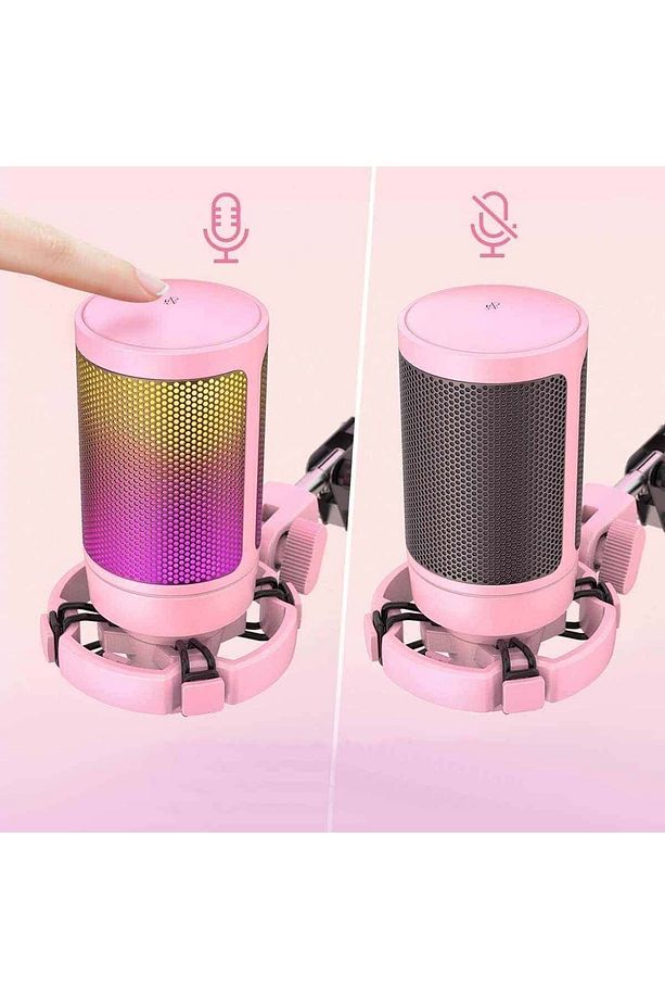Ampligame A6t-p Youtuber - Gamer - Tiktok - Yayıncı Usb Mikrofon Seti Pembe - 2