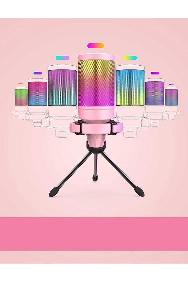 A6v-p - Usb Condenser Rgb Mıkrofon Pembe - 3