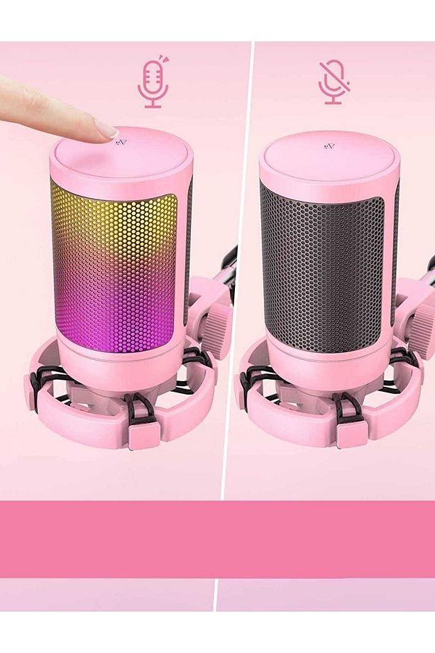 A6v-p - Usb Condenser Rgb Mıkrofon Pembe - 2