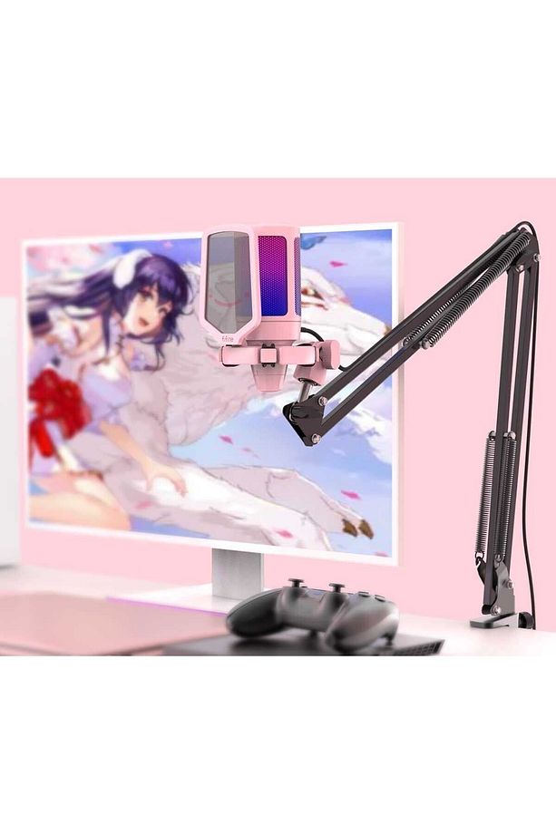 Ampligame A6t-p Youtuber - Gamer - Tiktok - Yayıncı Usb Mikrofon Seti Pembe - 5