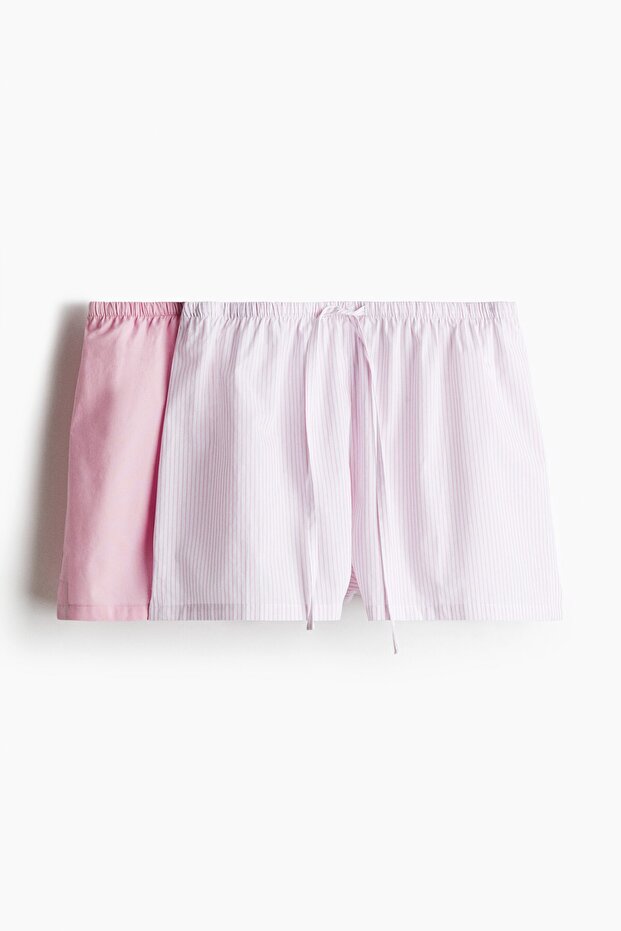 2’li Pamuklu Poplin Pijama Şortu - 3