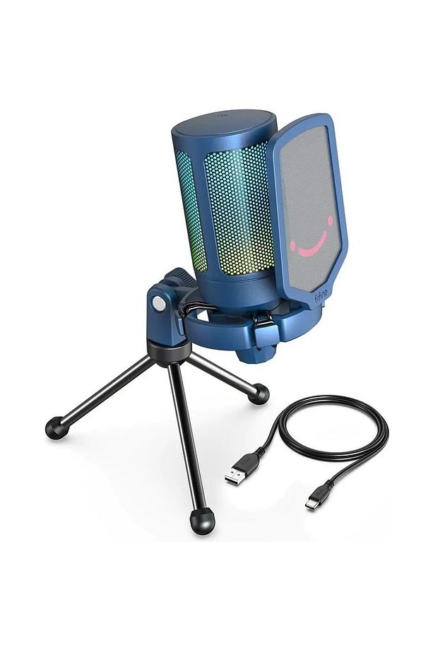 A6v-b - Usb Condenser Rgb Mıkrofon Mavi - 1