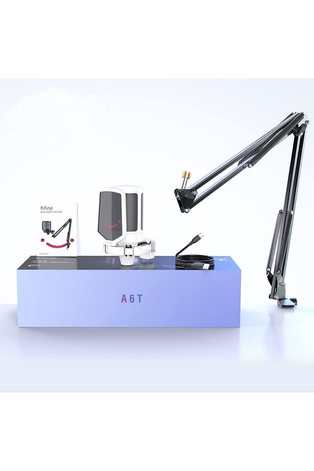Ampligame A6t-w Youtuber - Gamer - Tiktok - Yayıncı Usb Mikrofon Seti Beyaz - 6