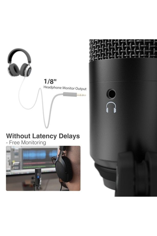 K670b Usb Mikrofon - Yayıncı - Gamer - Youtuber - Bilgisayar - Podcast Mikrofonu (siyah) - 6