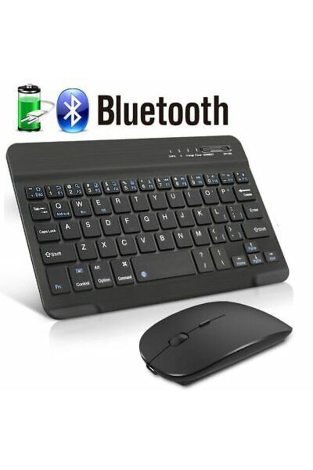Ipad 9.nesil Mk2k3tu Pro 5 10.2" Tablet Uyumlu Slim Şarjlı Bluetooth Türkçe Klavye Ve Mouse Seti - 2