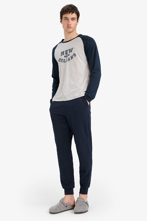 Regular Fit Pijama Takımı Baskılı Uzun Kollu Üst Uzun Alt E0496AX25SP - 2