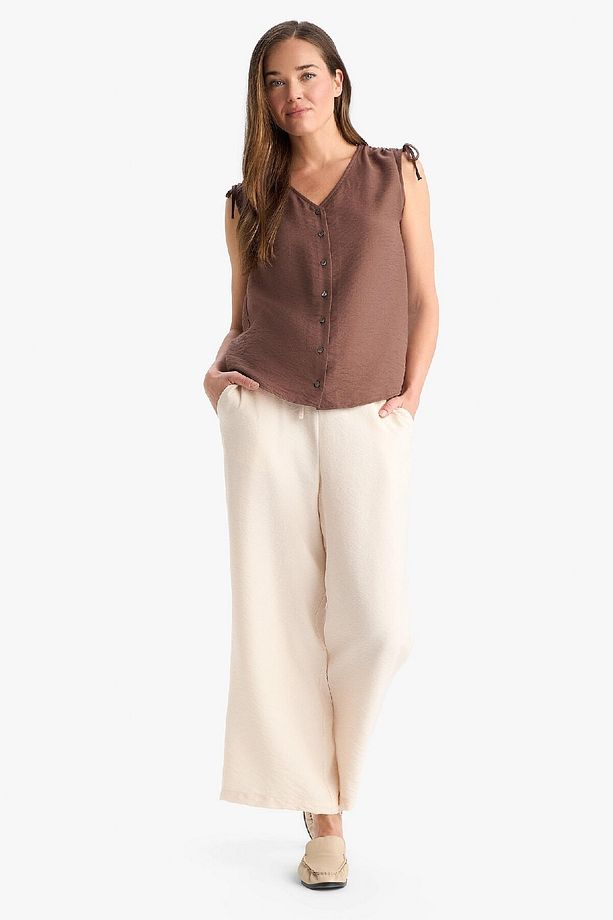 Regular Fit Cep Detaylı Geniş Paça Pantolon F0988AX25SM - 8