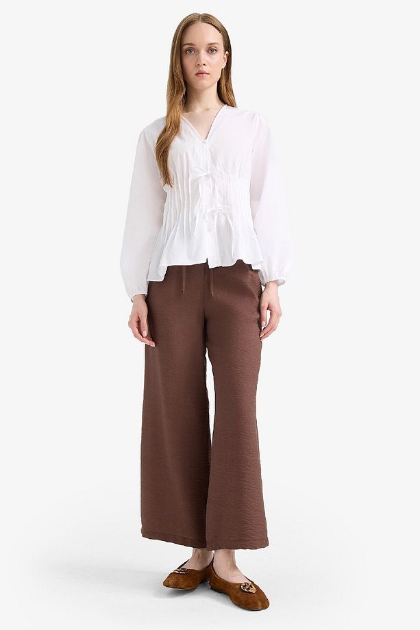 Regular Fit Cep Detaylı Geniş Paça Pantolon F0988AX25SM - 3