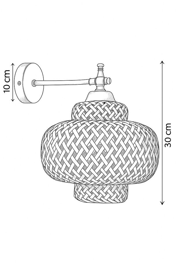 İstanbul Avize Rattan Eskitme Kasalı Bohem,İskandinav,Hasır Aplik - 3