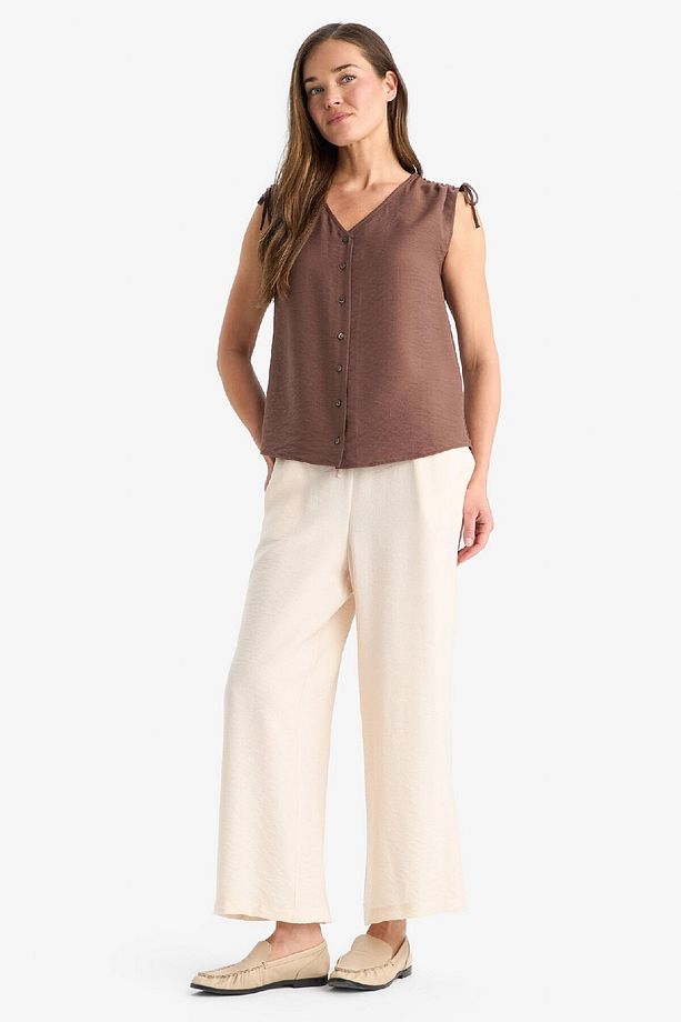 Regular Fit Cep Detaylı Geniş Paça Pantolon F0988AX25SM - 7