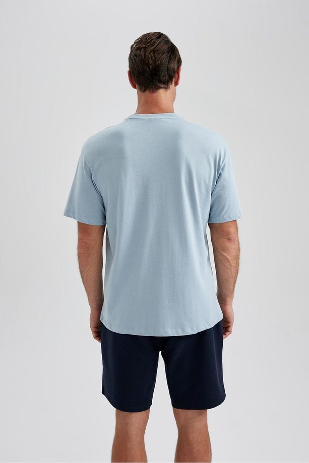 Regular Fit Bisiklet Yaka Baskılı Kısa Kollu Tişört B0656axns - 5