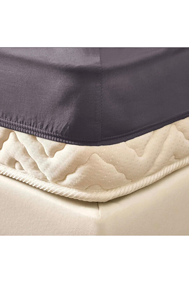 Soft Basic Double Fitted Sheet - Anthracite - 180X200 cm - 2