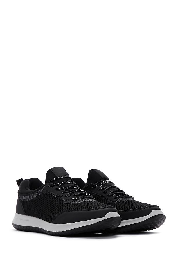 Zero Erkek Siyah Bağcıklı Kalın Tabanlı Kumaş Sneaker 25sfd69046f - 3