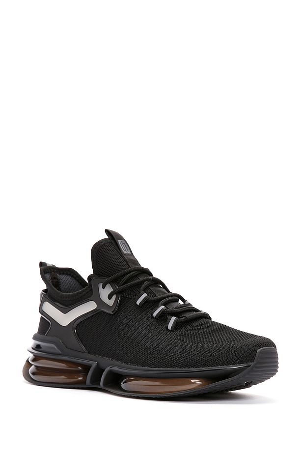 Zero Erkek Siyah Bağcıklı Kalın Tabanlı Kumaş Sneaker 25sfd69116f - 6