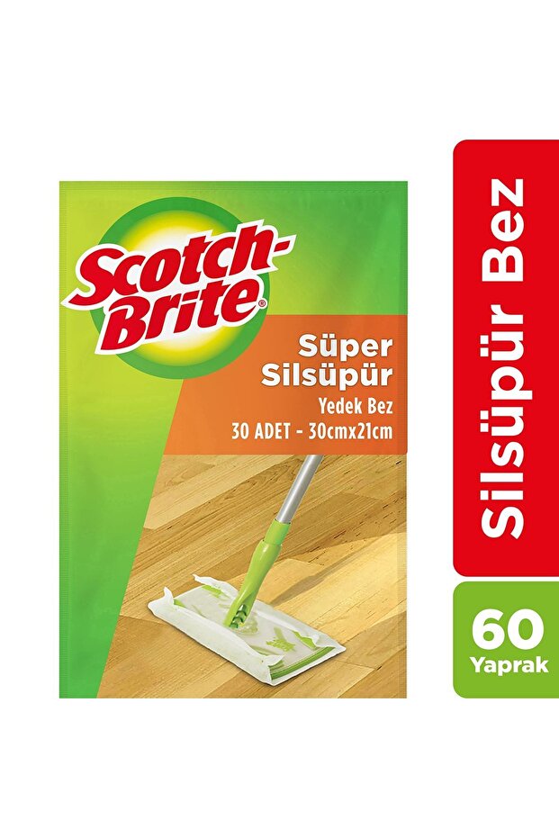 Scotch-Brite Sil Sweeper Q600 قماش بديل للمسح 30 قطعة × 2 (60 ورقة)