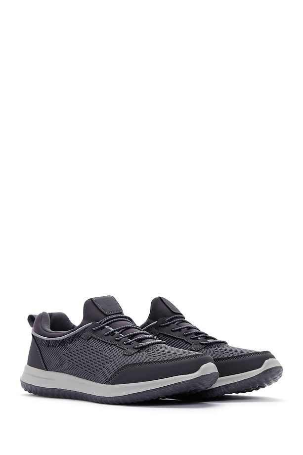 Zero Erkek Gri Bağcıklı Kalın Tabanlı Kumaş Sneaker 25sfd69046f - 3