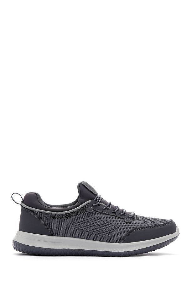 Zero Erkek Gri Bağcıklı Kalın Tabanlı Kumaş Sneaker 25sfd69046f - 1