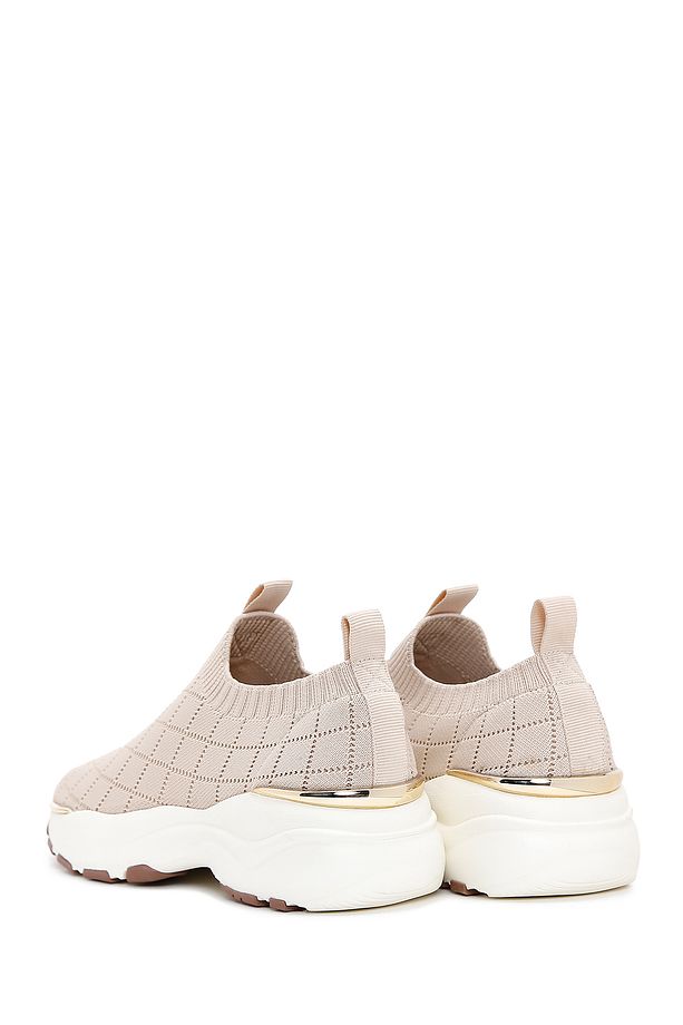 Zero Kadın Bej Desenli Kalın Tabanlı Sneaker 25sfd43036f - 5