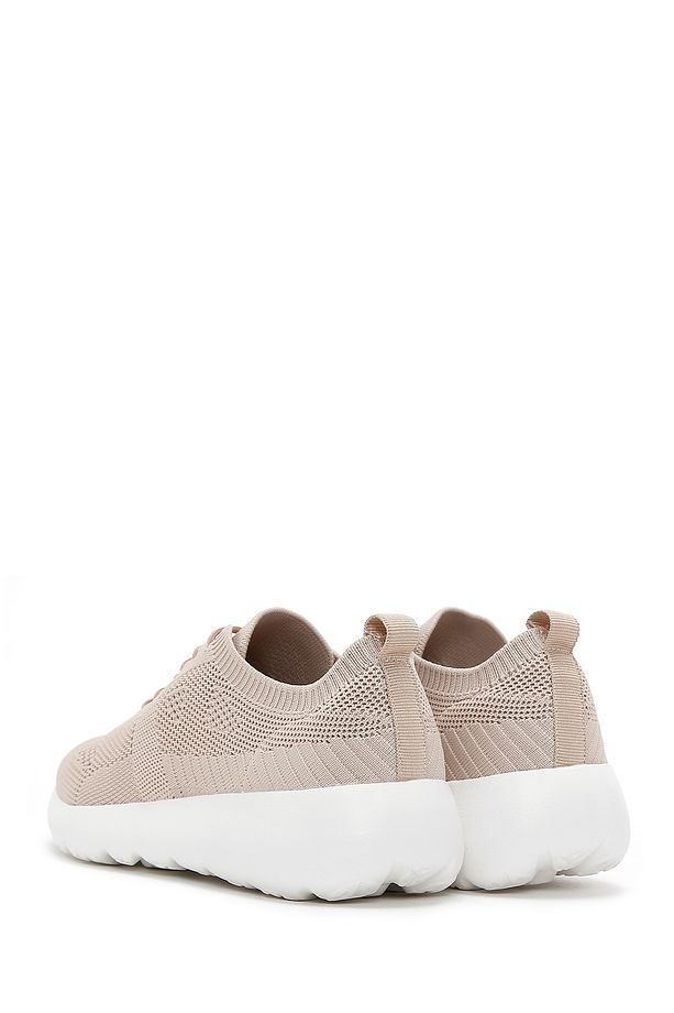 Zero Kadın Bej Bağcıklı Kalın Tabanlı Sneaker 25sfd43026f - 5