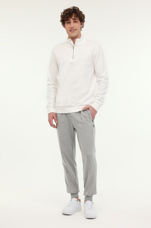 MB BS47 HZIP SW 5FX Ekru Erkek Sweatshirt - 3