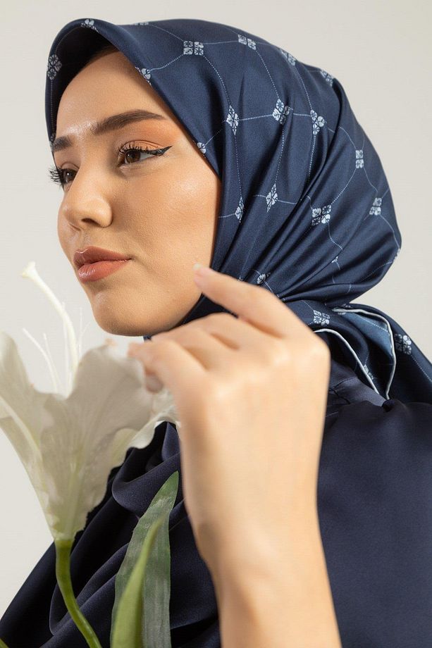 Tivil Ipek Eşarp 11392-21 Lacivert Karışık Desen - 3