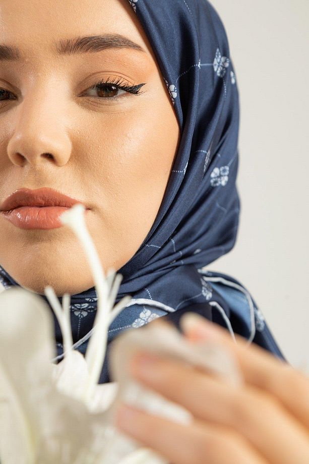 Tivil Ipek Eşarp 11392-21 Lacivert Karışık Desen - 1