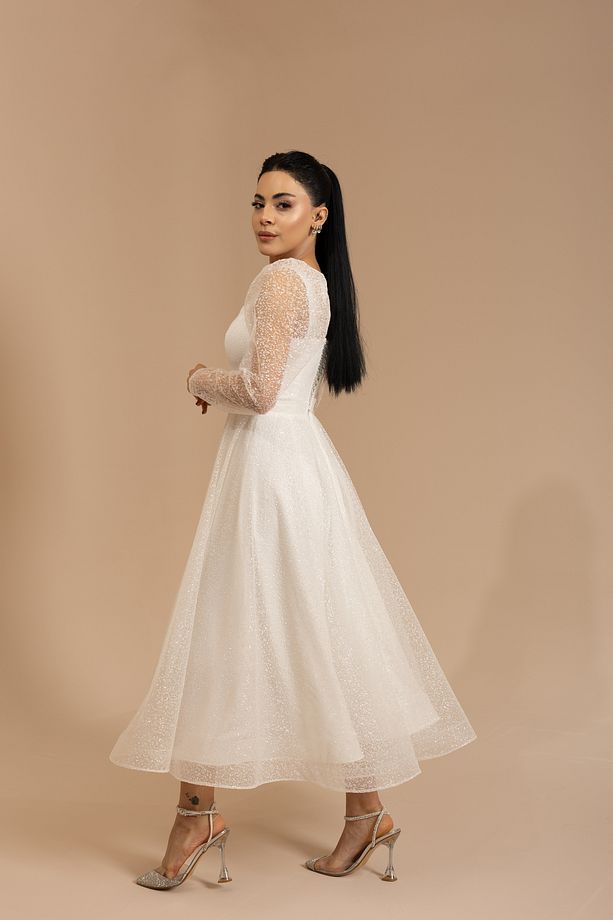 Cecilia Degrade Tül Kalp Yaka Nişan & Nikah Elbisesi - 3