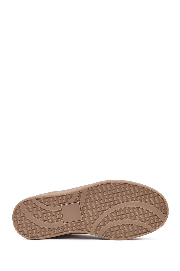 Kadın Bej Bağcıklı Kalın Tabanlı Sneaker 25SFD430514 - 5