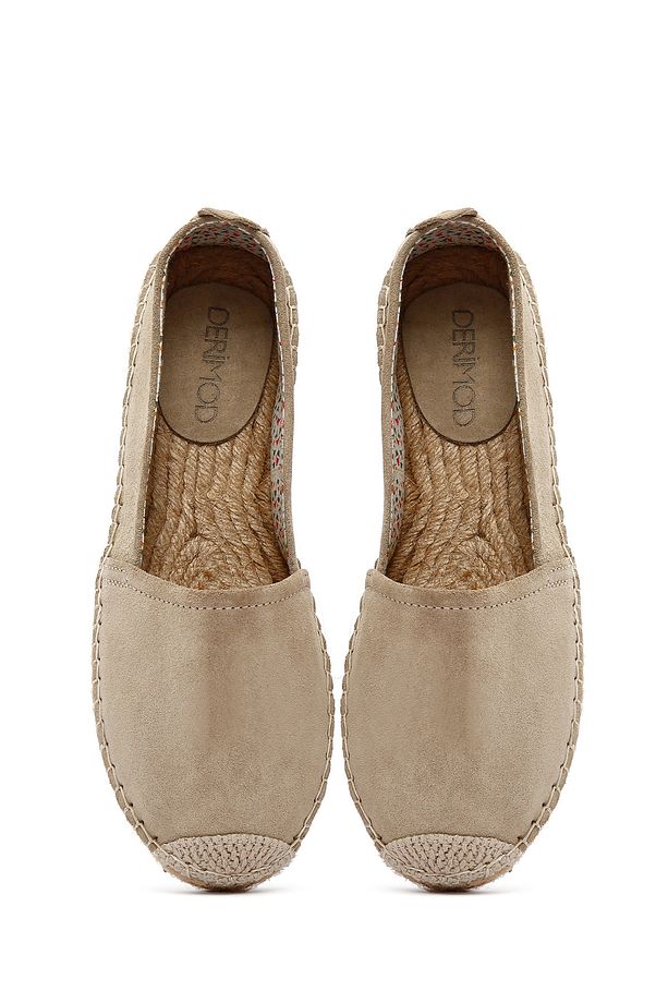 Kadın Bej Süet Deri Espadril 25SFD205310 - 7