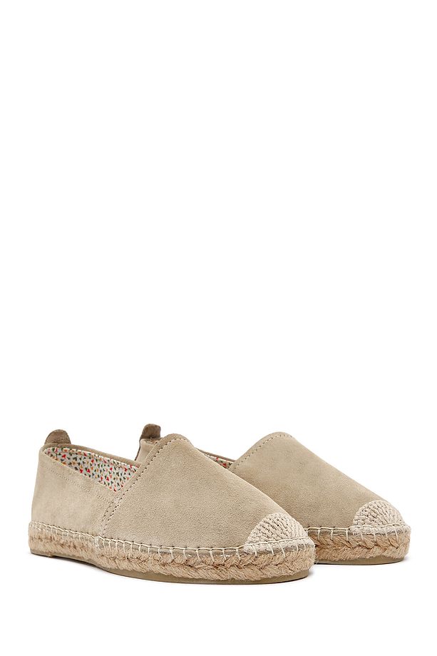 Kadın Bej Süet Deri Espadril 25SFD205310 - 3