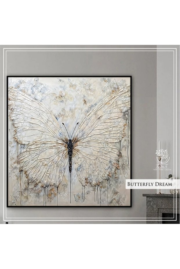 Metal Framed Real Glass Painting Butterfly Dream Single Painting