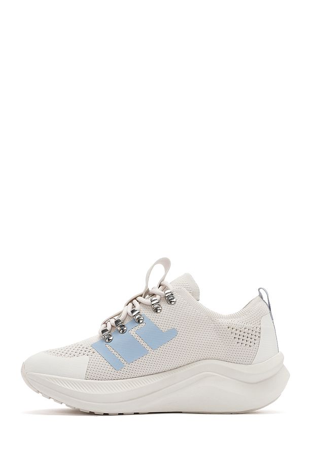 Zero Kadın Gri Kalın Tabanlı Bağcıklı Kumaş Sneaker 25sfd43166f - 2