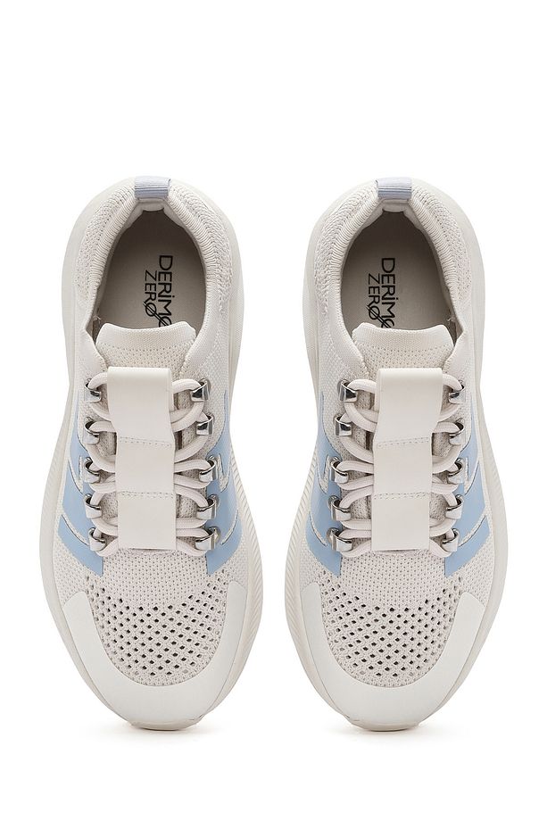 Zero Kadın Gri Kalın Tabanlı Bağcıklı Kumaş Sneaker 25sfd43166f - 7
