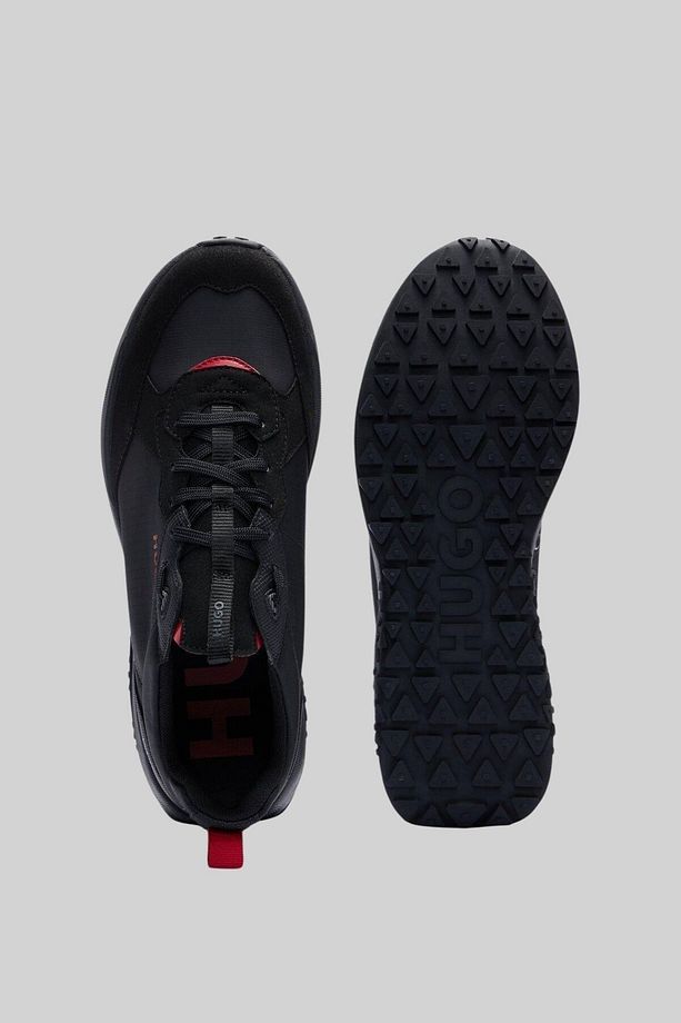 Marka Logolu Bağcıklı Erkek Sneaker Siyah - 2